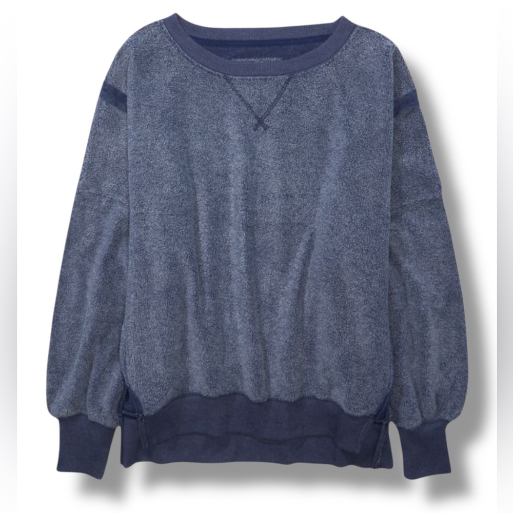 American Eagle Big Hug oversized Reverse Fleece Sweatshirt Dark Blue Loungewear